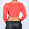 Y2K Patchwork long sleeve  tie up Crop Top